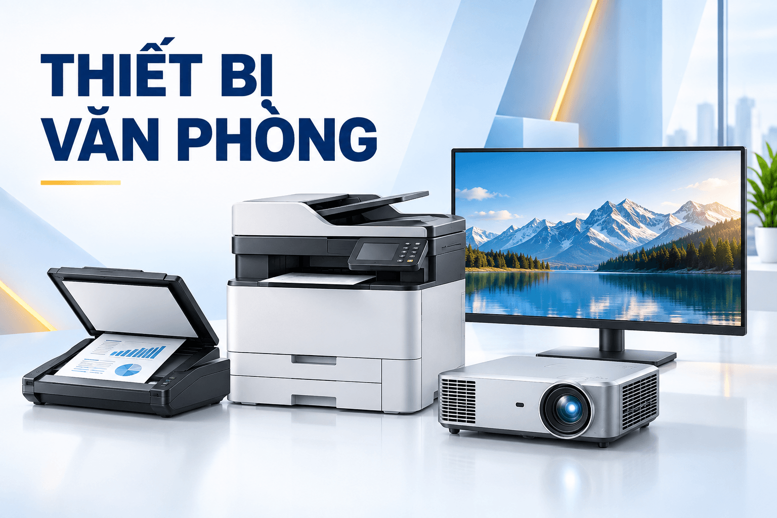 Laptop và thiết bị IT trong góc làm việc hiện đại