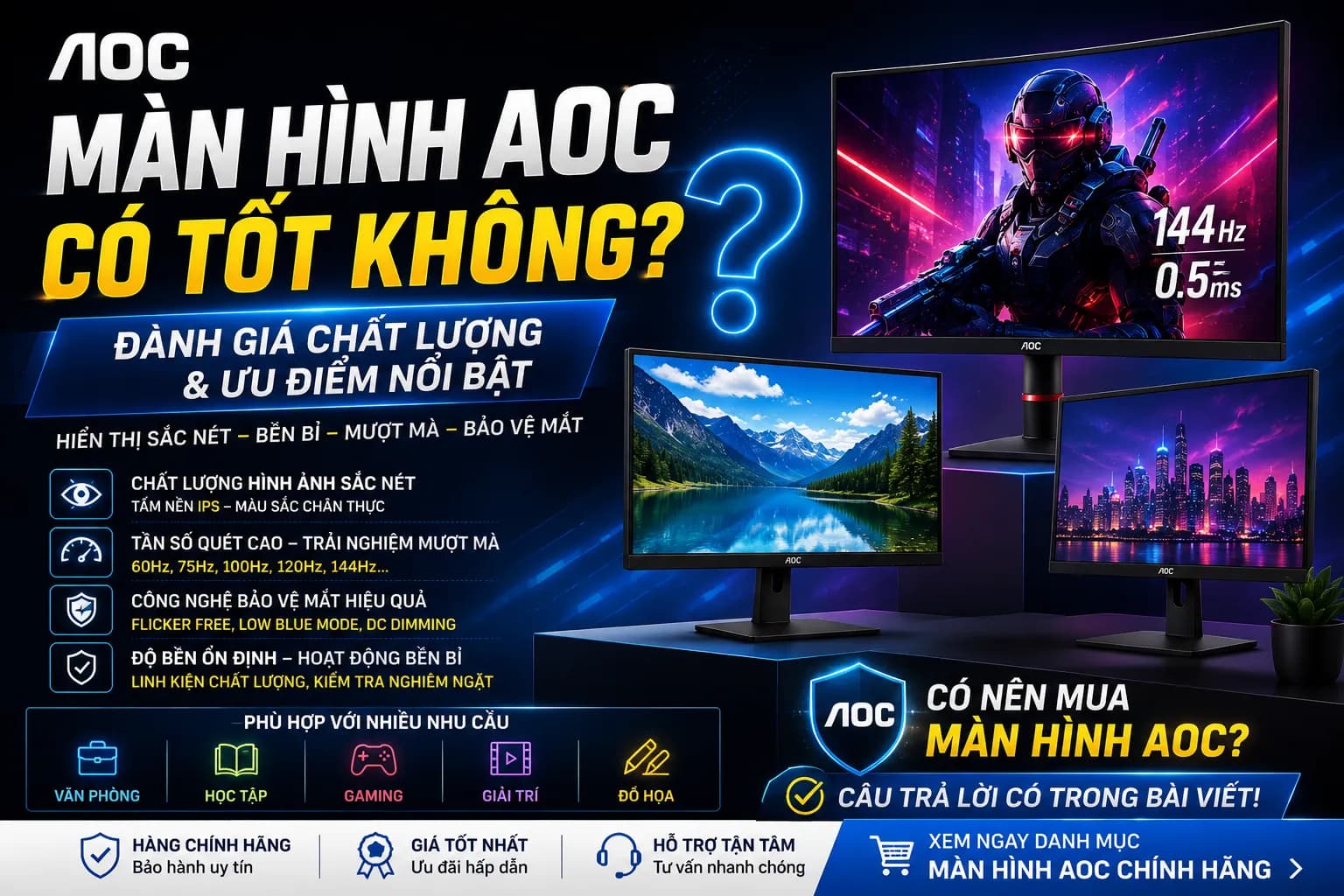 MÀN HÌNH AOC CÓ TỐT KHÔNG? CÓ ĐÁNG MUA KHÔNG? — ảnh đại diện