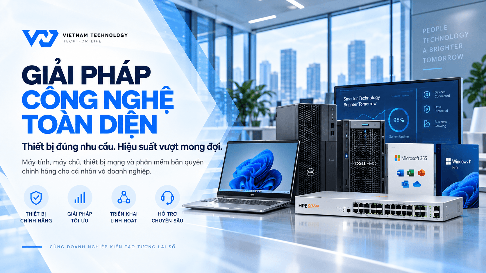 Không gian làm việc hiện đại với laptop và phụ kiện công nghệ
