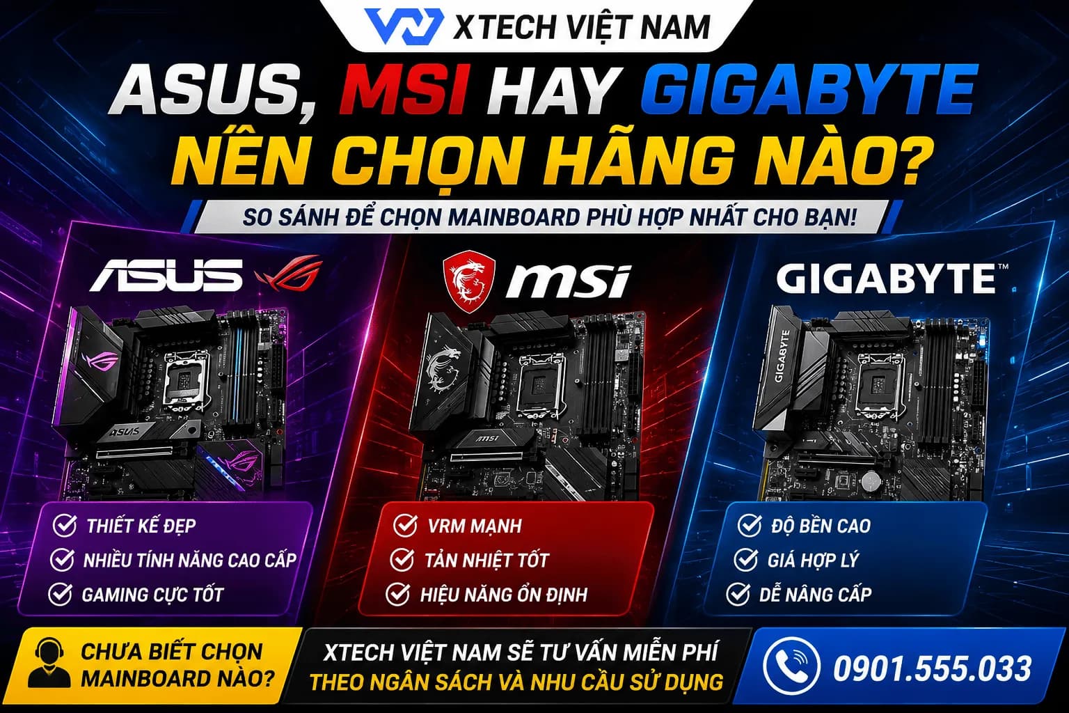 ASUS, MSI Hay Gigabyte Nên Chọn Hãng Nào? So Sánh Chi Tiết Để Build PC Hiệu Quả Nhất — ảnh đại diện