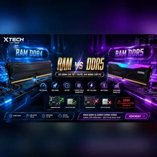 RAM DDR4 HAY DDR5? SO SÁNH CHI TIẾT TRƯỚC KHI NÂNG CẤP PC — ảnh đại diện