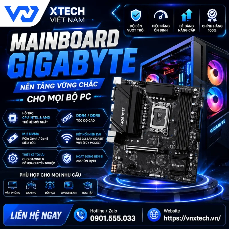 MAINBOARD GIGABYTE – NỀN TẢNG VỮNG CHẮC CHO MỌI BỘ PC — hình minh họa 1