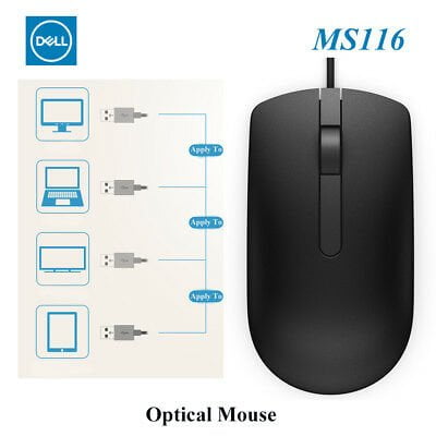 Chuột Máy Tính Dell MS116 (USB, Có Dây)