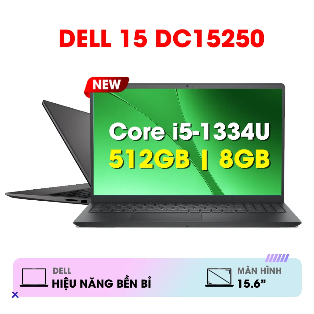 Laptop Dell DC15250 i5-1334U / 16GB / 512GB / 15.6 FHD/ TOUCHSCREEN / WIN11 / CARBON BLACK (NK) - Ảnh 5