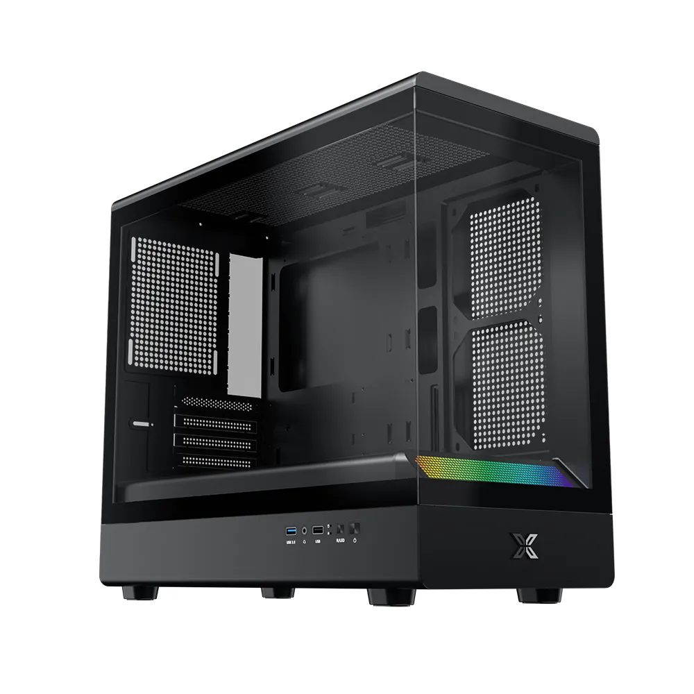 Case Xigmatek Pura ML (No Fan)_EN48463 (MATX, Màu Đen, Kính Cường Lực)