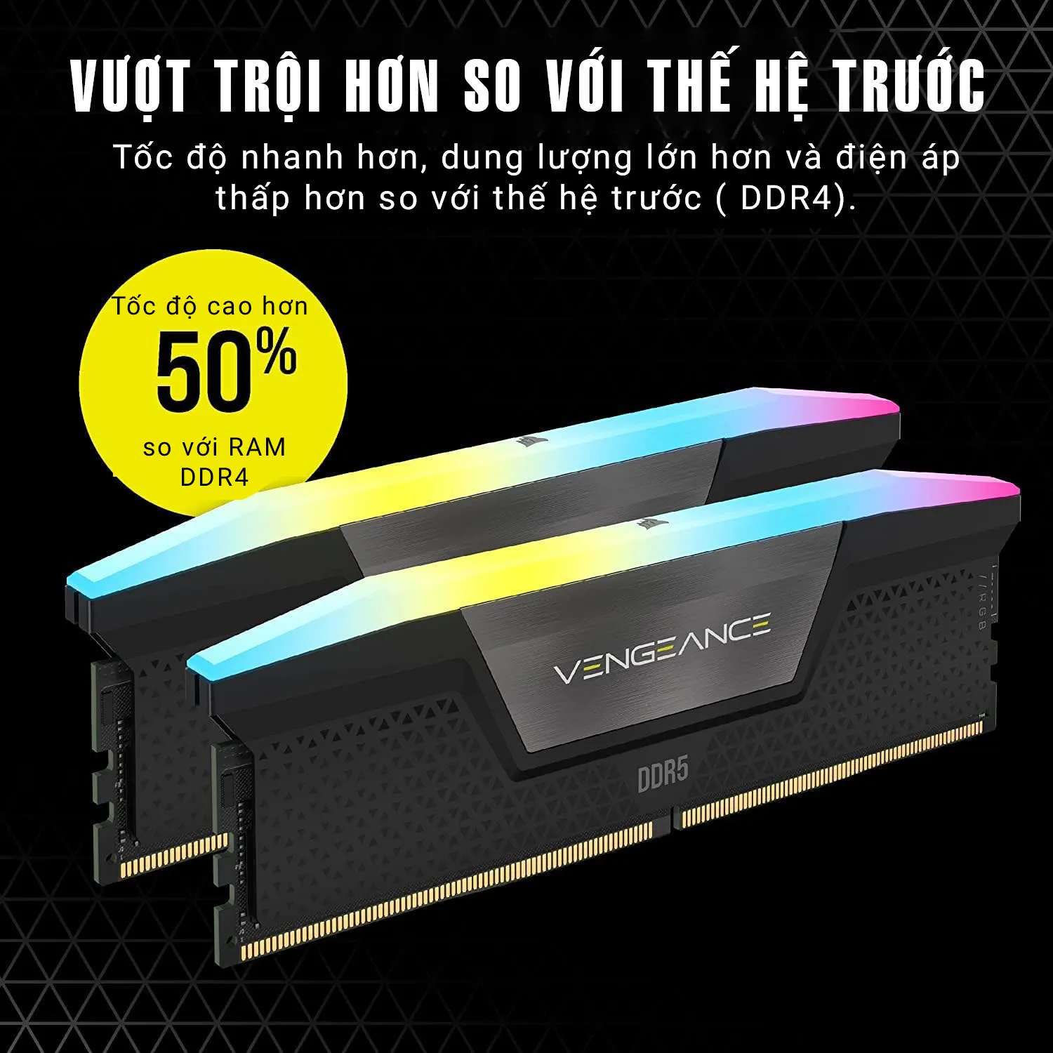 Ram Corsair 16GB 6000Mhz DDR5 Vengeance RGB Grey Heatspreader(CMH16GX5M1E6000Z36) - Ảnh 4