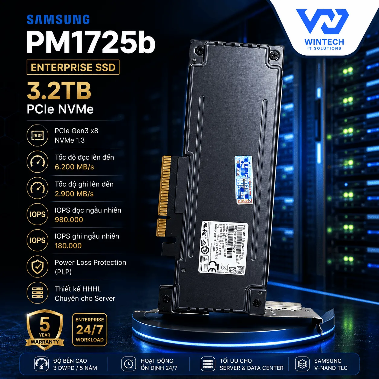 Ổ Cứng SSD Enterprise Samsung PM1725b 3.2TB PCIe NVMe Mới 95% - Ảnh 2