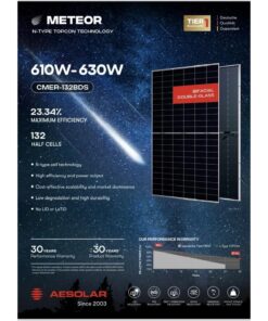 Tấm Pin Năng Lượng Mặt Trời AE Solar 630W 2 Mặt Kính