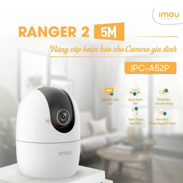 Camera IP Wifi IMOU Ranger IPC-A52P (3K 5MP/ Quay quét) - Ảnh 3