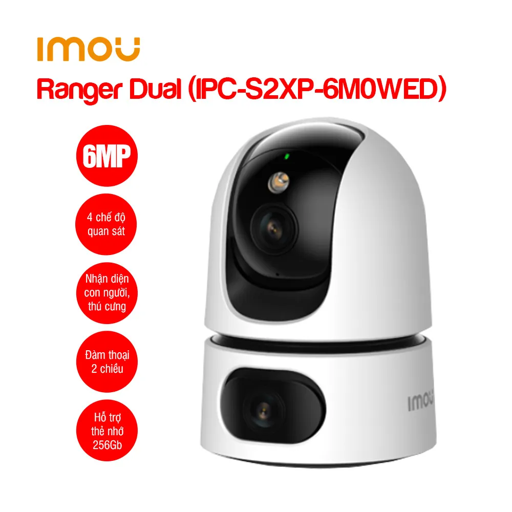 Camera IP WIFI IMOU IPC-S2XP-6M0WED (Dual 2K 3MP/ Quay quét)